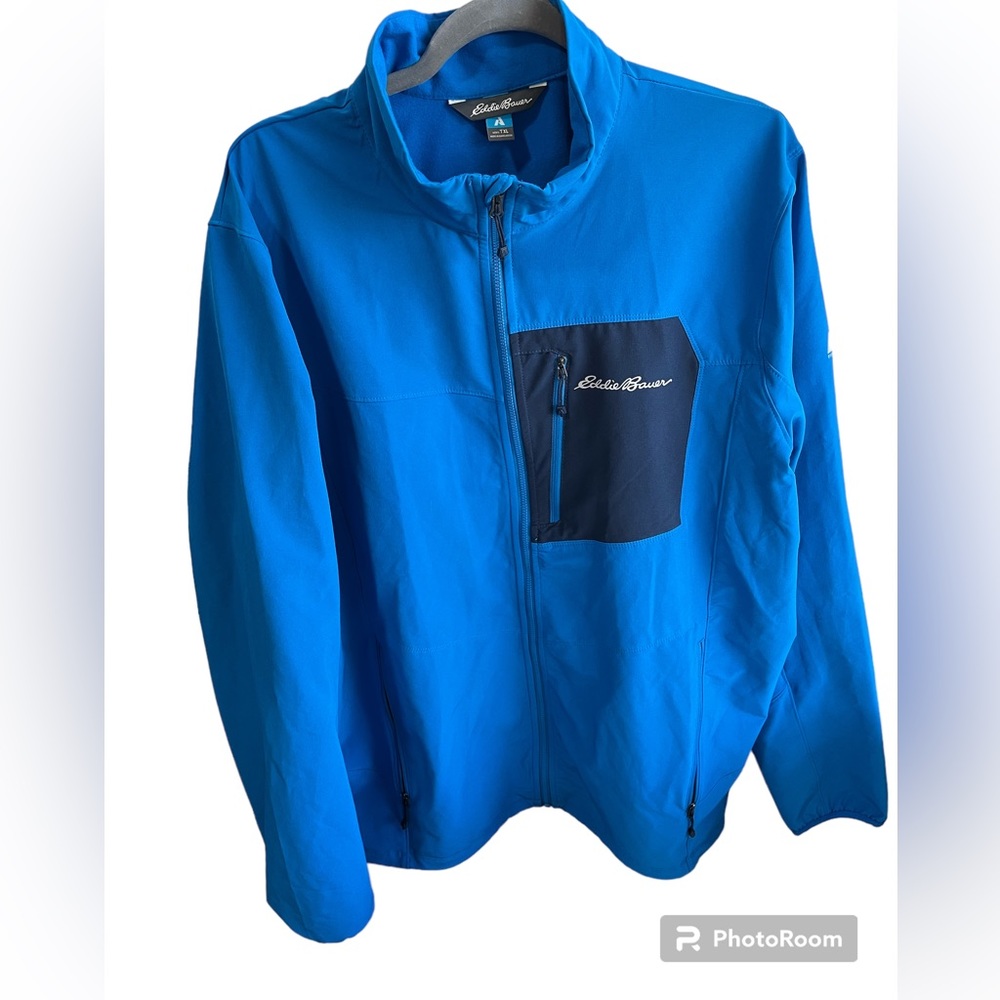 Eddie Bauer First Ascent Sandstone Backbone Blue Soft Shell Jacket Size XL Tall